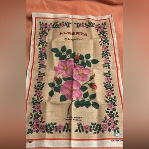 New Dunmoy Pure Irish Linen Tea Towel - Alberta “Wild Rose” 19”x30”